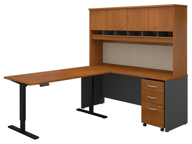 Series C 72 L Shaped Desk With Adjule Return Hutch Storage Series C 72 L Shaped Desk With Adjule Return Hutch Storage Contemporary Desks And Hutches By Bisonoffice