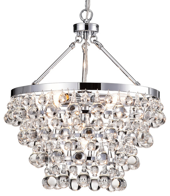 Clarus 5Light Chrome Four Tier Crystal Chandelier Ceiling Fixture Glam