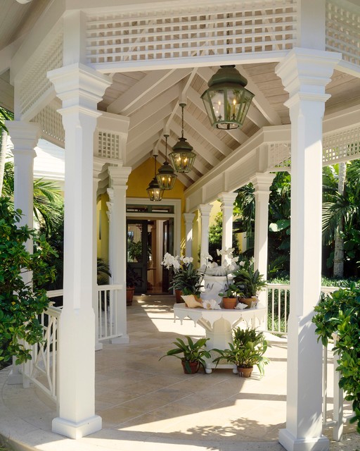 Island Living // Bahamas Tropical Porch Boston by David Easton Inc.