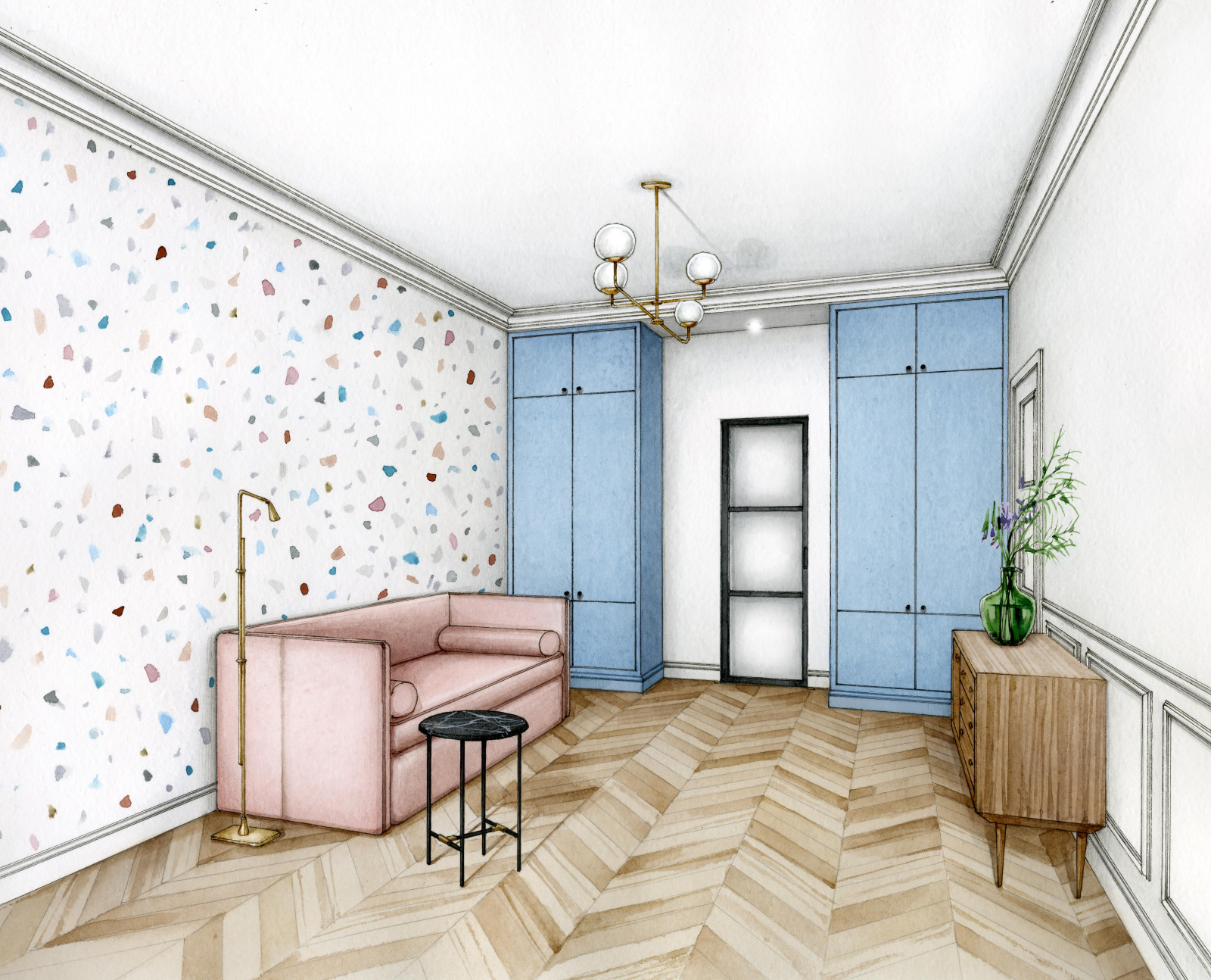 Эскиз спальни юной художницы