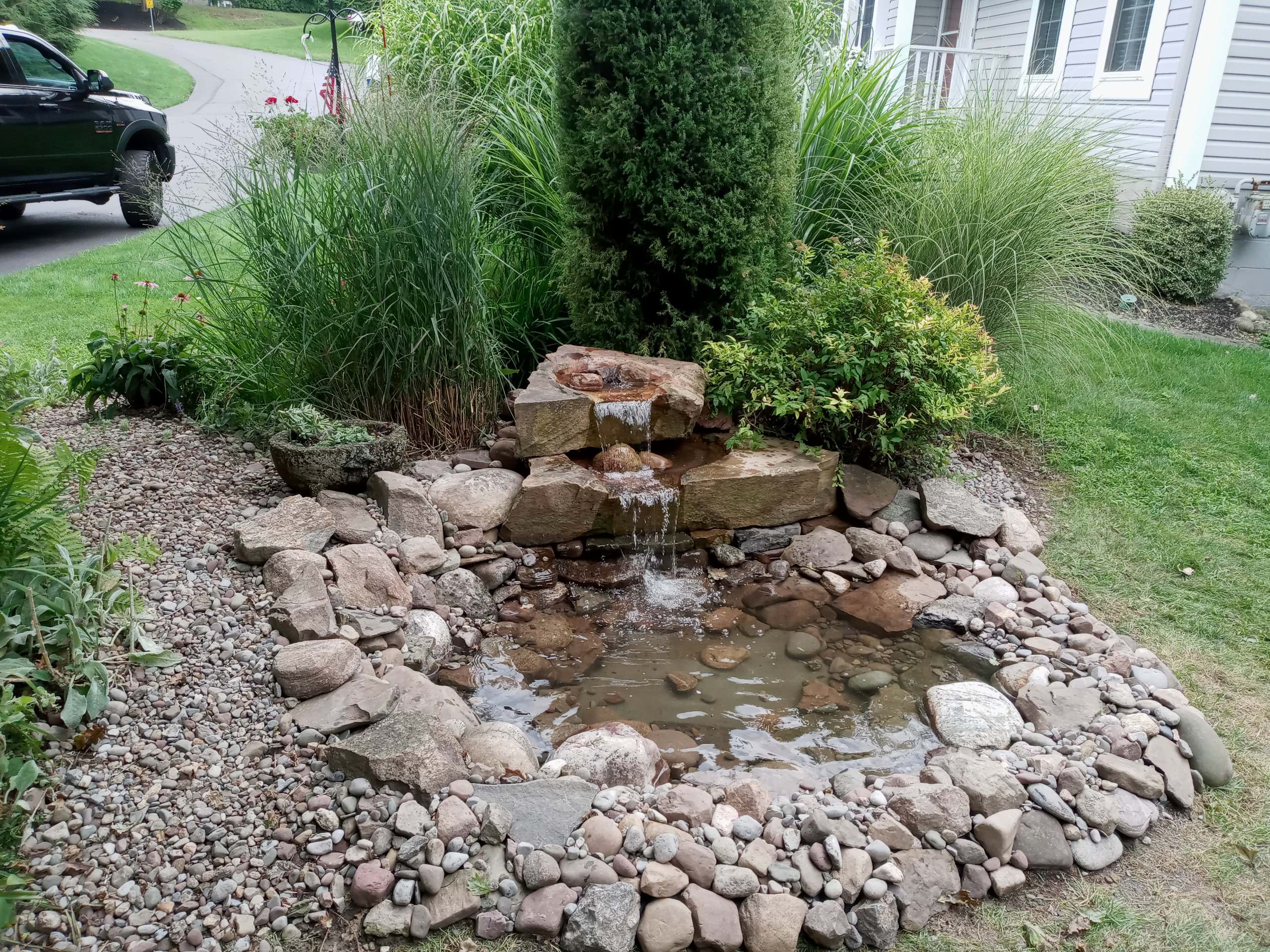 Waterfalls with pond