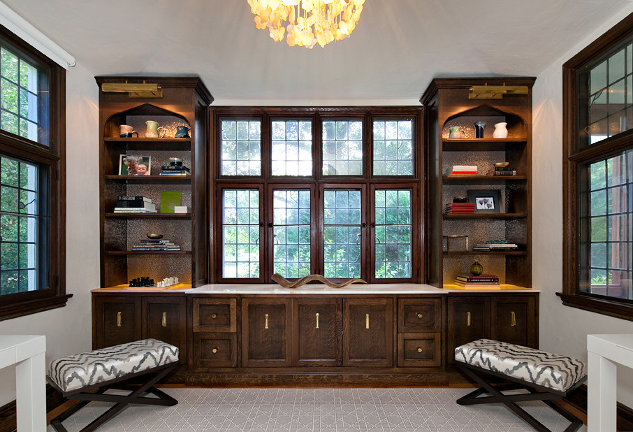 Photo of a transitional home office in New York.