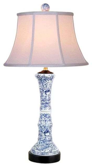 Chinese Blue And White Porcelain Round Vase Twisted Lotus Table Lamp Chinese Blue And White Porcelain Round Vase Twisted Lotus Table Lamp 25