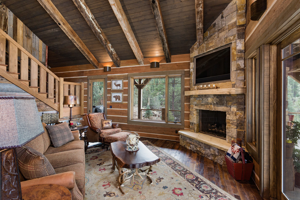 Rustic Riverside Rustic Family Room Albuquerque by Kogan Builders