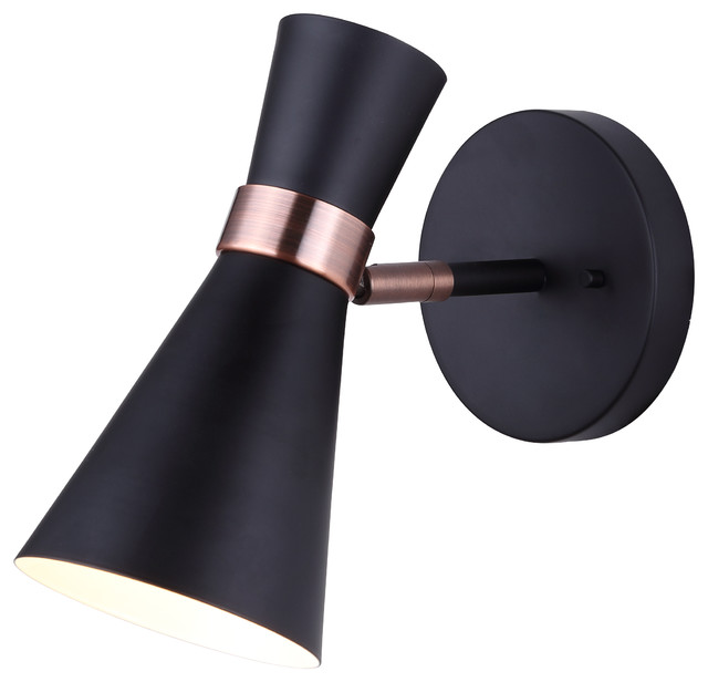 Canarm Griffith 1 Light Ceiling Wall With Adjule Metal Canarm Griffith 1 Light Ceiling Wall With Adjule Metal Shade Black Bronze Contemporary Sconces By Mycuisina