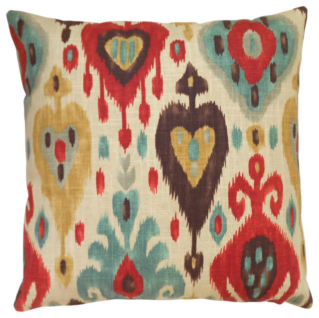 red and teal throw pillows