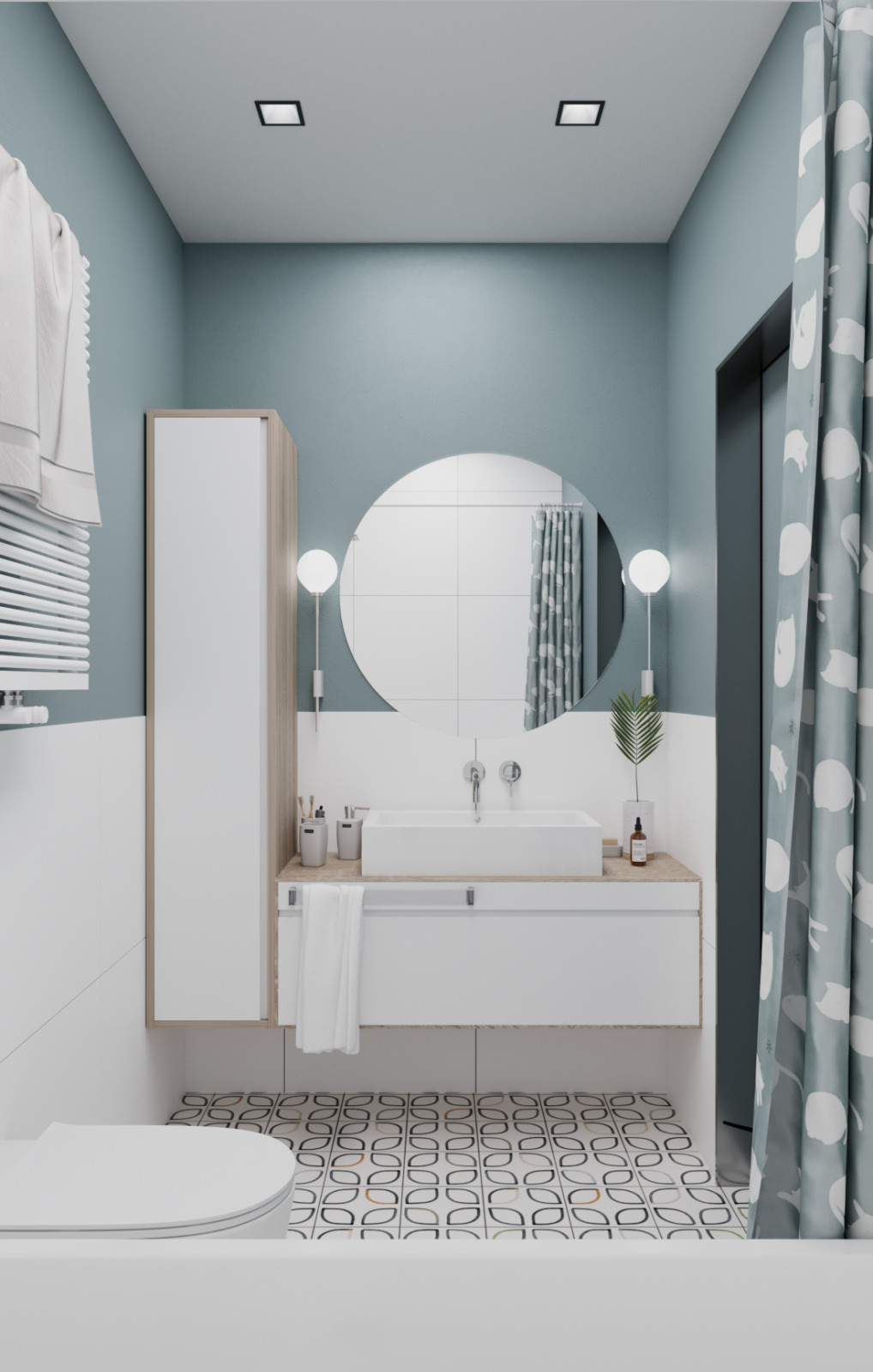 Квартира для Молодой пары.Синее настроение.