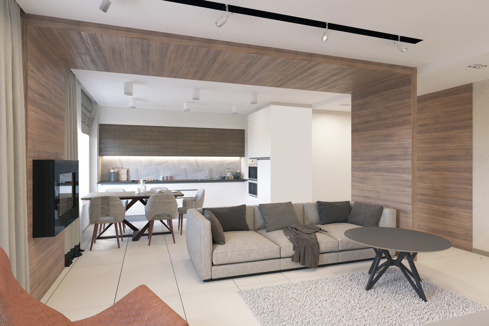 квартира со шпонированными панелями