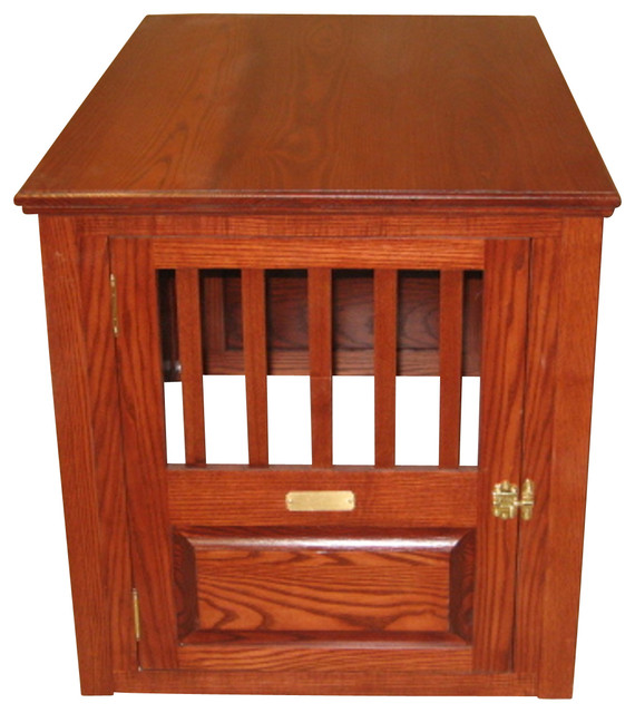 Wooden Dog Crate Medium Side Open Right, Cherry Transitional Dog