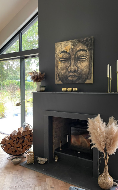 Large self build, three storey home contemporary-vardagsrum