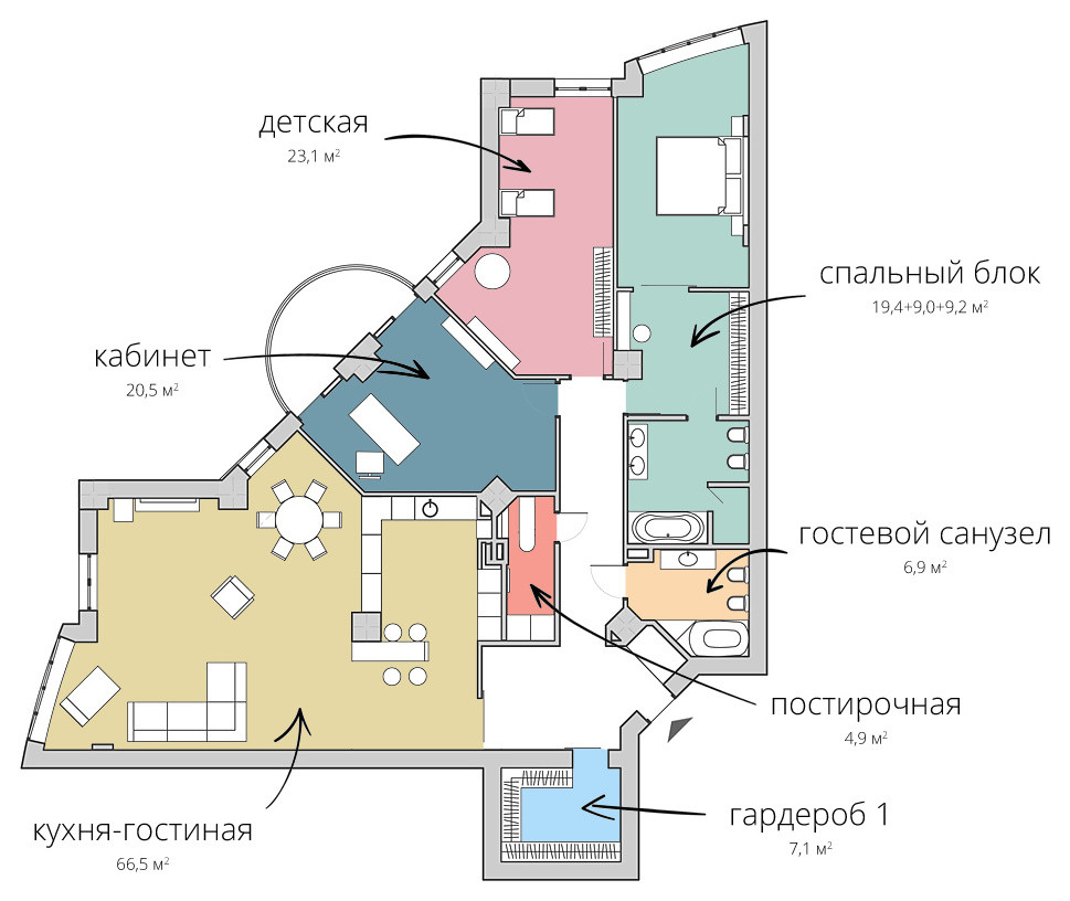 Планировка проекта PROSTOЯ, Екатеринбург | Студия BTNK Architects.