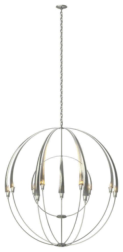 Double Cirque Large Scale Chandelier, Sterling Finish