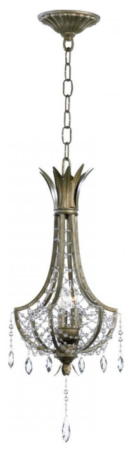 Luciana Pendant, 3-Light, St. Regis Bronze, Wrought Iron, Crystal, 24.5"H