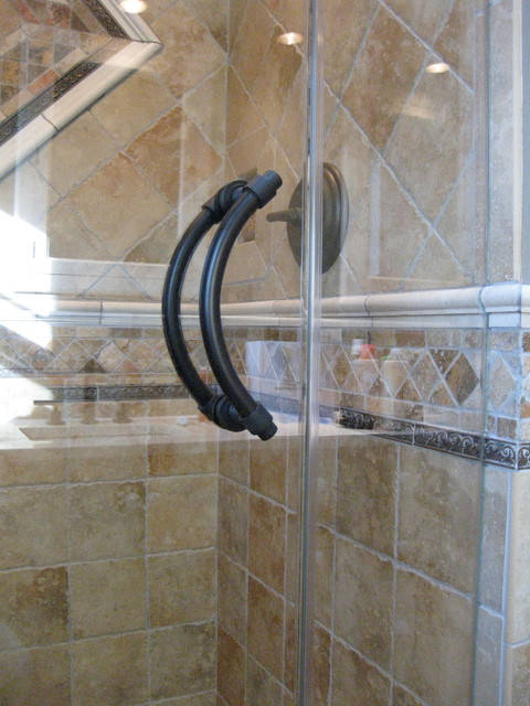 Oil Rubbed Bronze Glass Shower Door handle  Modern  Bathroom  New York  by Anderson Glass Llc