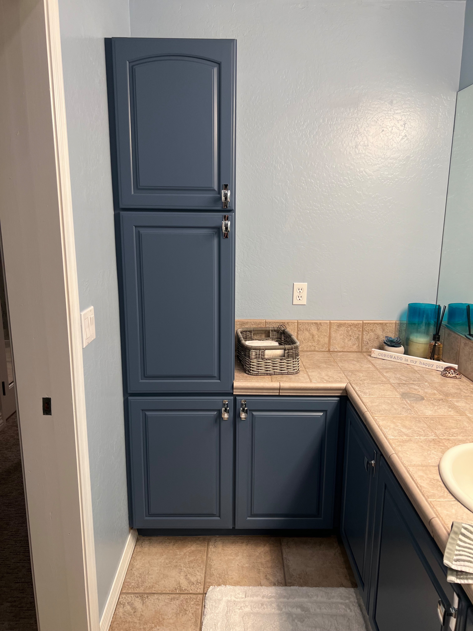 Painted Cabinetry In Multiple Bathrooms