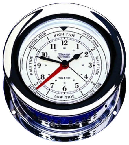 Weems and Plath Chrome Atlantis Tide and Time Clock - Beach Style