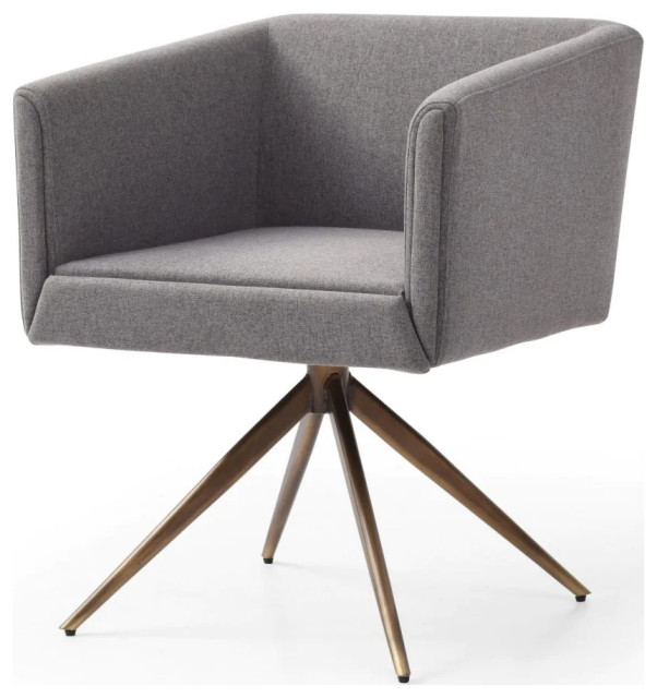 Marshal Contemporary Dark Grey Fabric Dining Chair SET/2 Midcentury