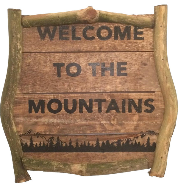 Welcome To The Mountains Sign 14 X16 Rustic Novelty Signs Welcome To The Mountains Sign