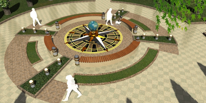 Эскиз -концепт фонтан "Роза ветров"