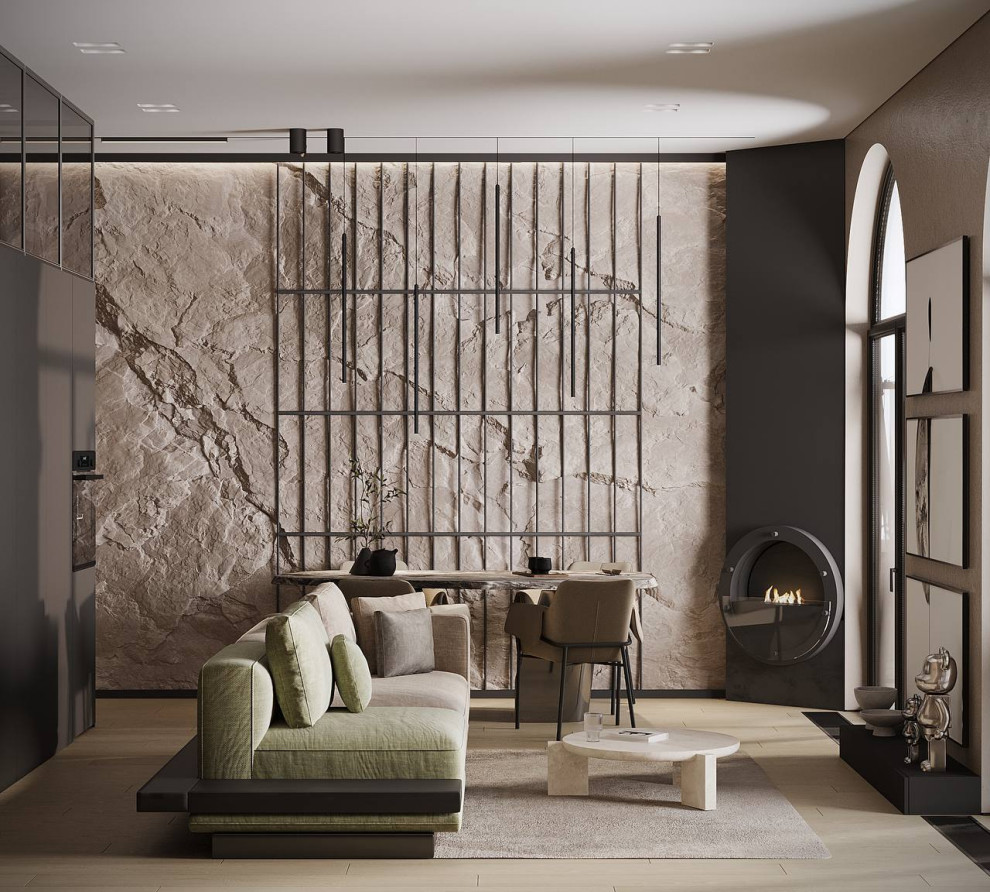 Остекленная перегородка LOFT с динамическим окном (слайд)