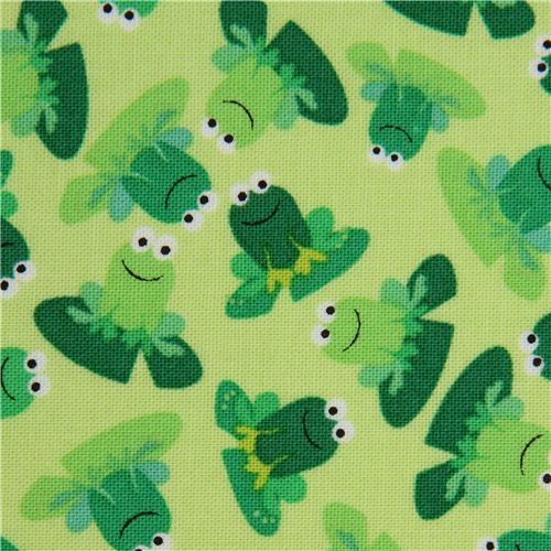 lime green frog fabric by Timeless Treasures USA
