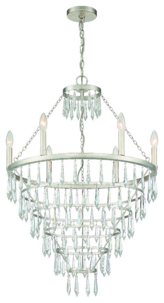 Crystorama Lucille 6-Light Chandelier LUC-A9066-SA, Antique Silver
