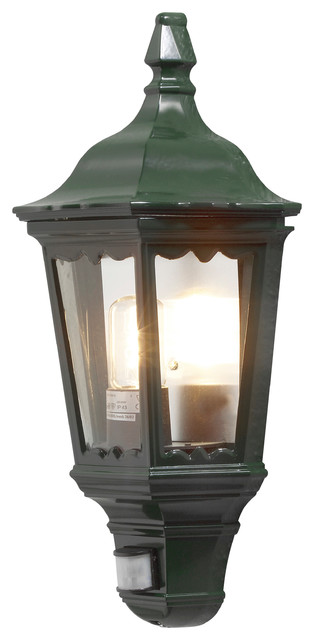 Firenze Outdoor Motion Sensor Wall Light, Shiny Green