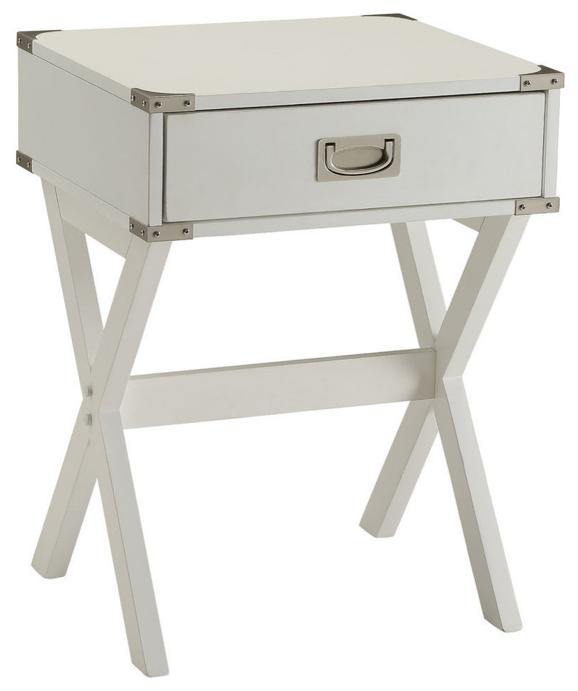 Babs End Table, White