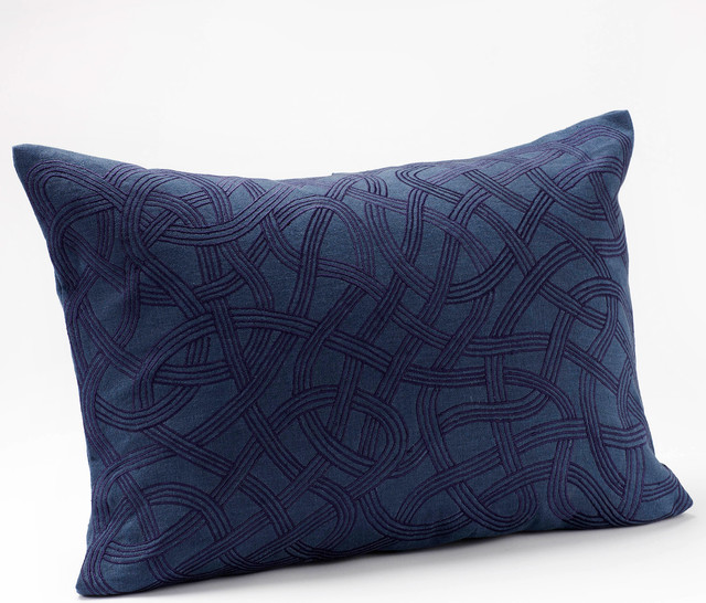 Coyuchi Endless Embroidered Mid Ocean Pillow
