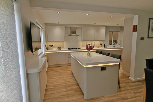 Painted ash Kitchen modern-kueche