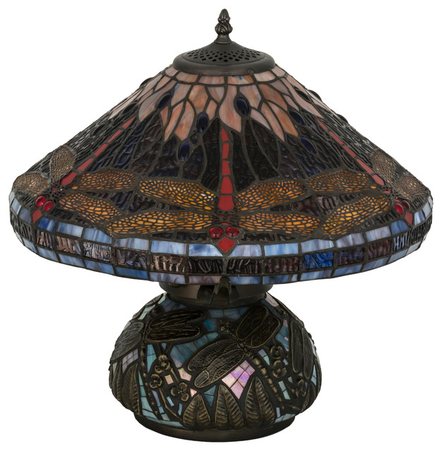 16 Tiffany Dragonfly Cone Table Lamp Victorian Table Lamps By Lighting Front