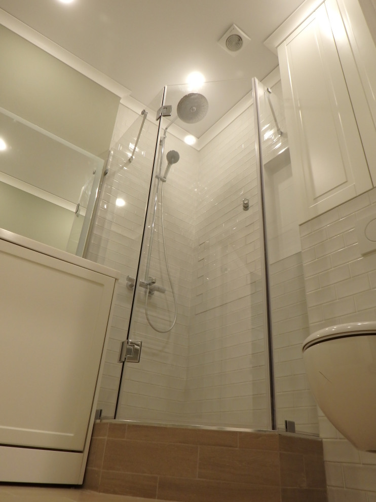 Счастье на Мичуринском - отделка санузла с душевой кабиной в новостройке