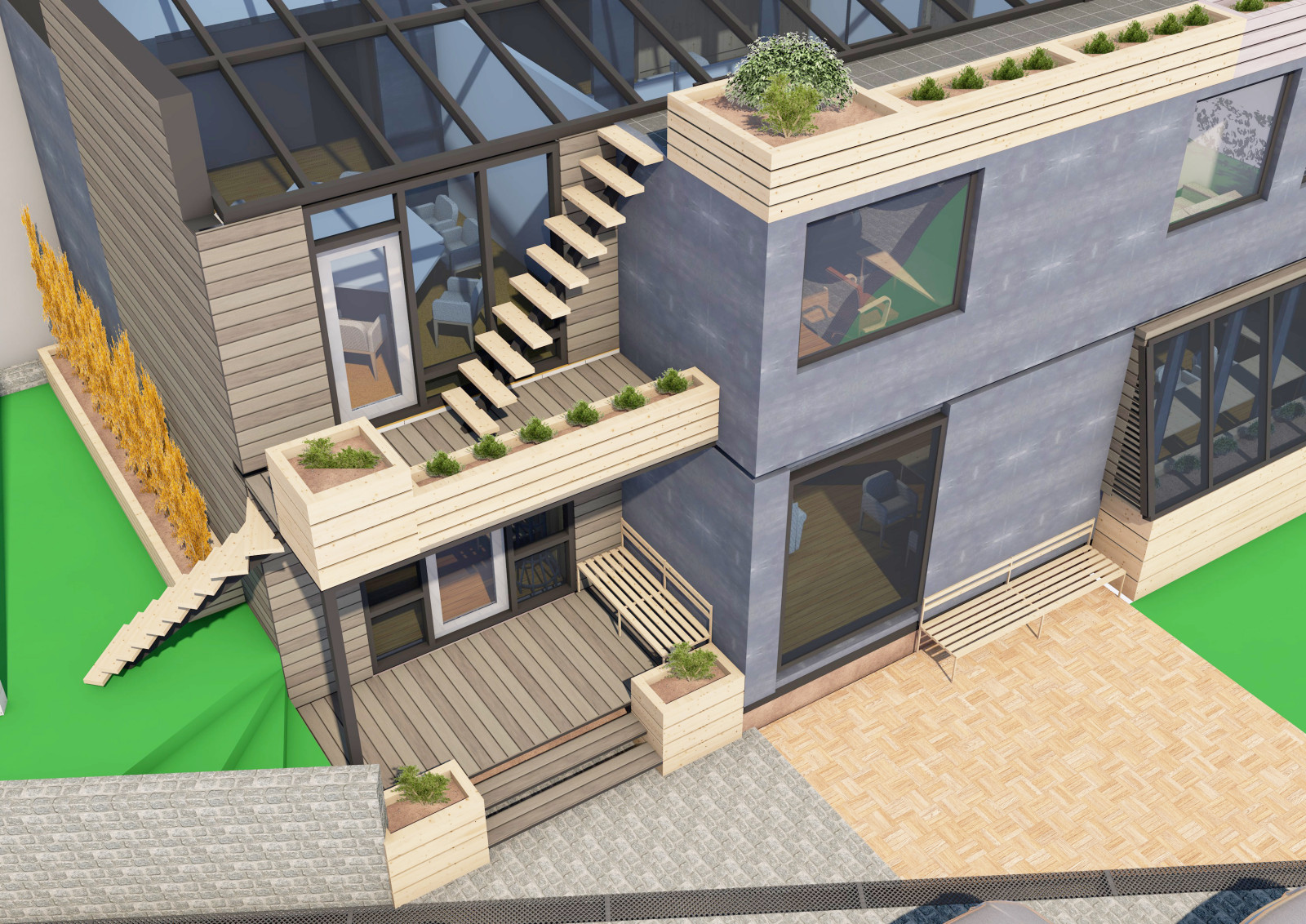 Эскизный проект офиса из контейнеров