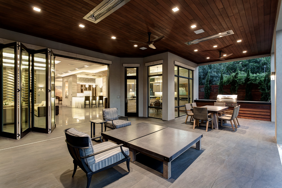 Design ideas for a contemporary verandah in Dallas.