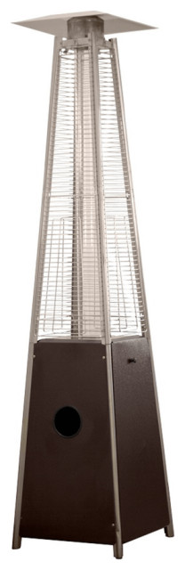 Triangular Heating 41000 BTU Brown Steel Propane Triangular Pyramid Standing Patio Heater ...