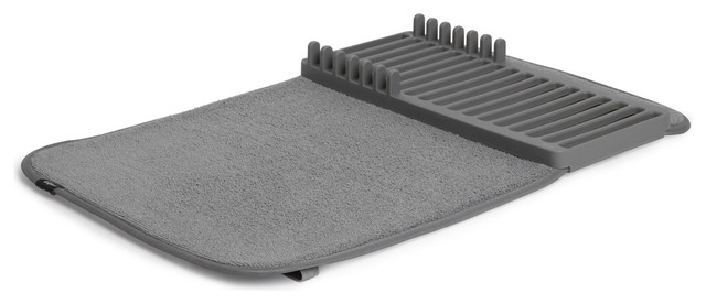 Udry Mini Dish Rack And Drying Mat Contemporary Racks By Udry Mini Dish Rack And Drying Mat Charcoal