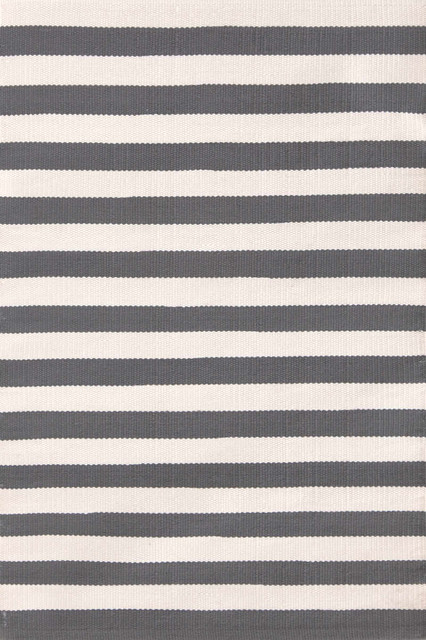 Trimaran Stripe Graphite/Ivory Indoor-Outdoor Rug