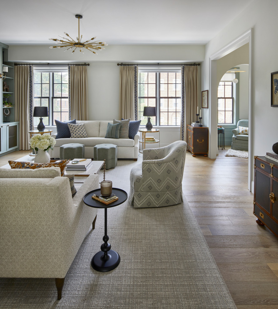 Transitional living room photo in New York