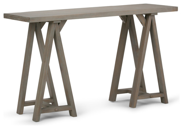 Sawhorse Solid Wood 50 Modern Console Sofa Table Transitional