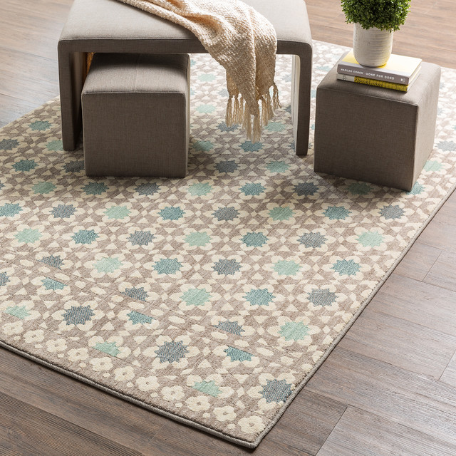 Lattice Tiles Grey Rug - Contemporary