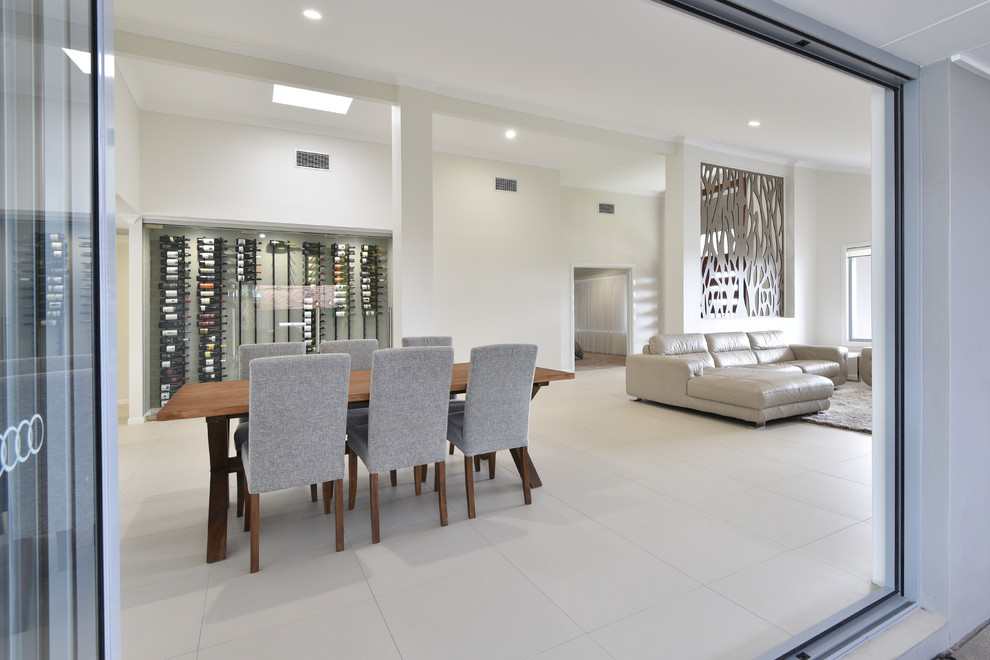 Design ideas for a modern dining room in Brisbane.