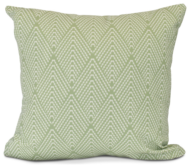 Lifeflor, Geometric Print Outdoor Pillow,Green,16 x 16 inch