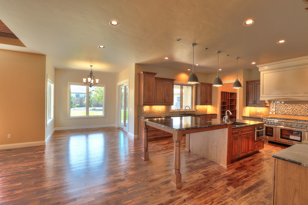 Example of a transitional kitchen design in Seattle