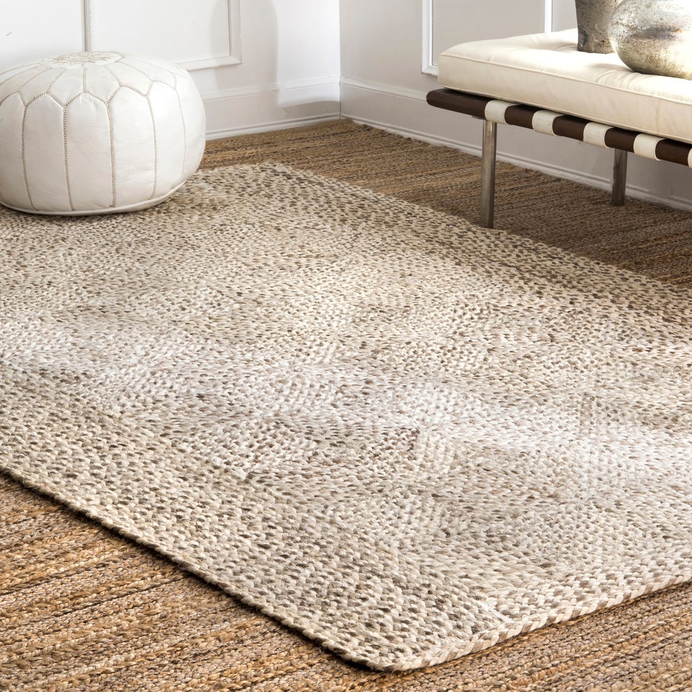 nuLOOM Janelle Braided Jute and Sisal Area Rug Farmhouse Area Rugs