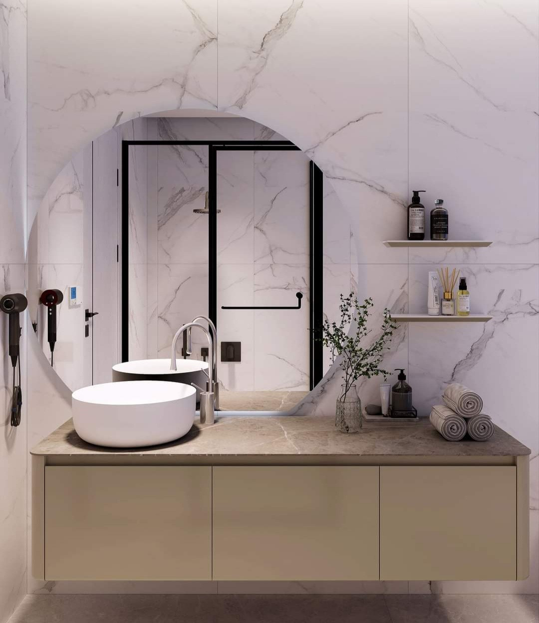 Realisation d une salle de bain chic