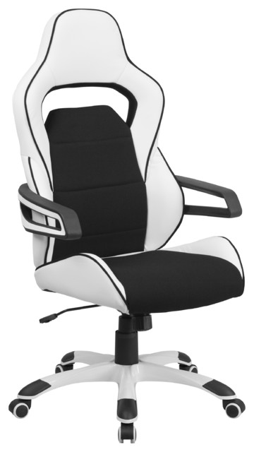 Nadella High Back Executive Office Chair White With Black Inserts Nadella High Back Executive Office Chair White With Black Inserts