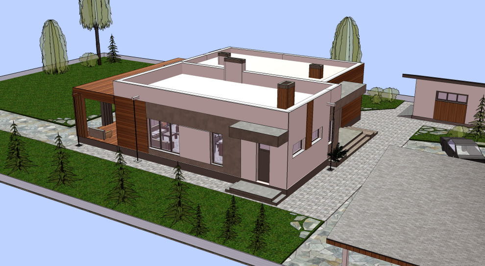 Индивидуальный одноэтажный жилой дом. Горный Щит 2021