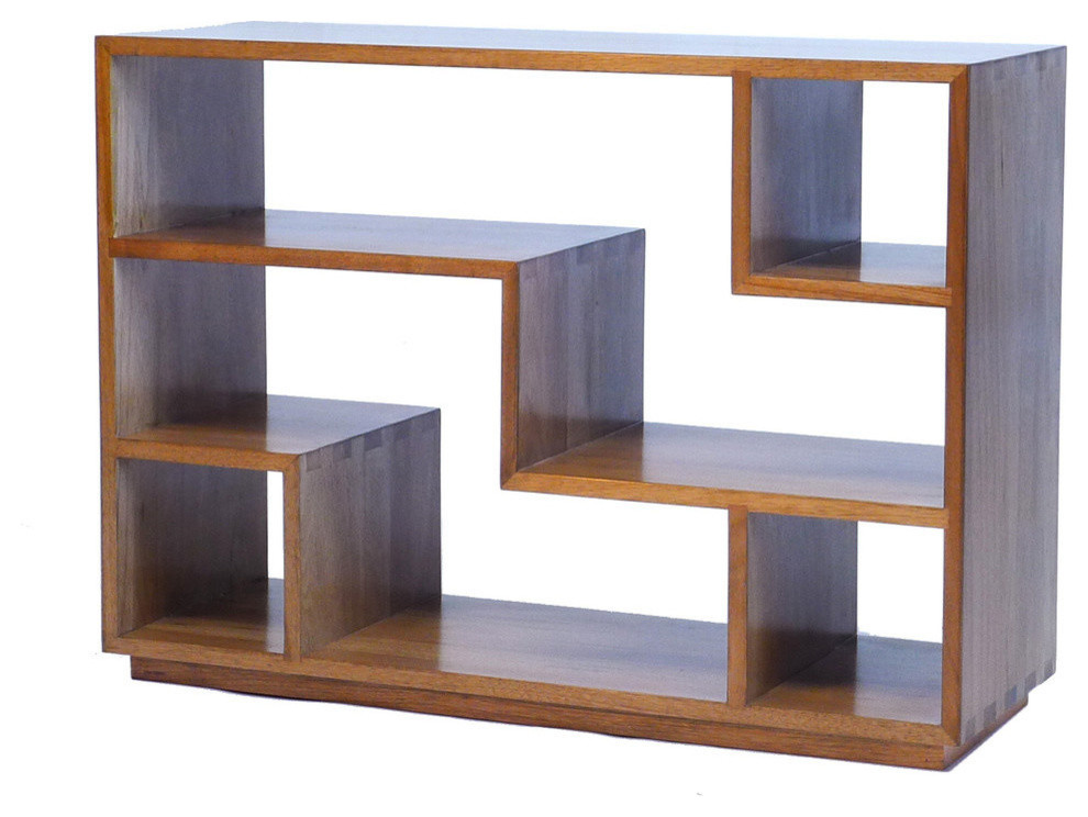 Tao Small Bookcase, Natural Walnut Transitional Bookcases by