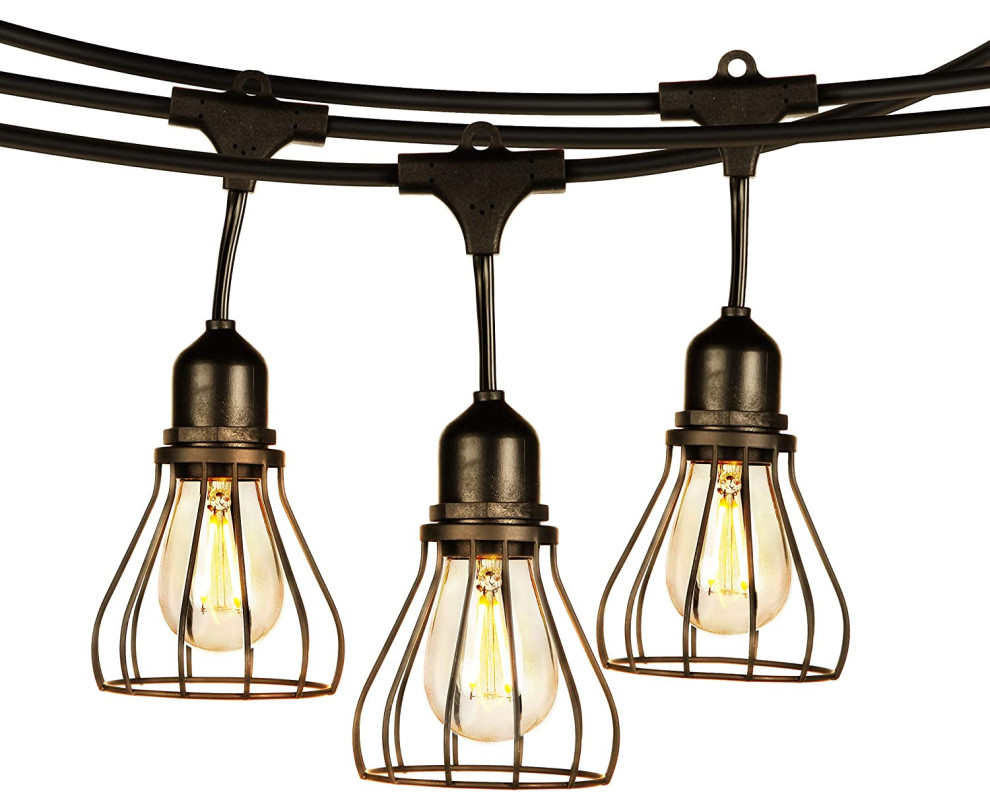Ambience Pro Teardrop, Industrial Outdoor String Lights, 48' Industrial Outdoor Rope And