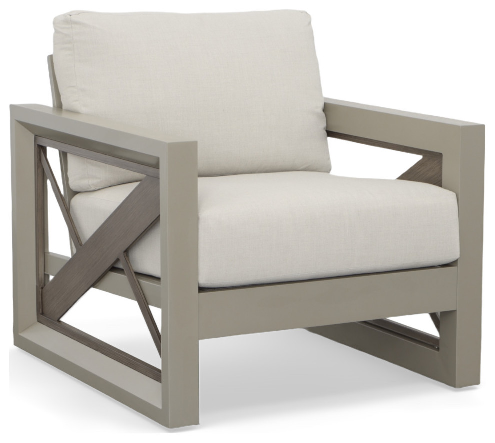 Dalilah Patio Arm Chair Transitional Outdoor Lounge Chairs by